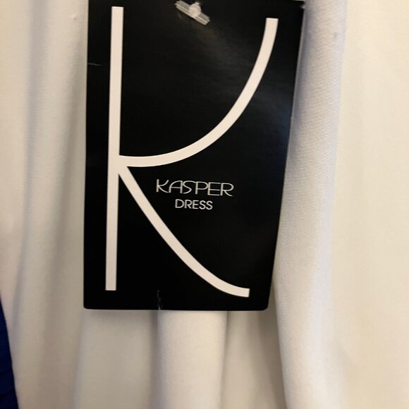 Blue and White Kasper Dress Open Sleeve Color Block NWT - Picture 11 of 11